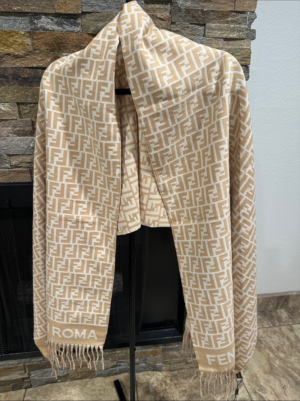 Cream & Tan Scarf